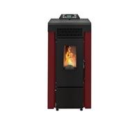 STUFE A PELLET ITALIA Niagara 9 KW WiFi - Stufa ad Aria Ventilata Efficienza 91% Scalda 80m² Autonomia 21H Programmabile 5 Velocità e Potenze Garanzia 24 Mesi Rosso