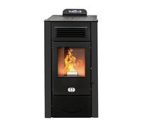 STUFE A PELLET ITALIA San Diego 14 Kw Canalizzata WiFi - Stufa ad Aria Ventilata Efficienza 92% Scalda 130m² Autonomia 20H Programmabile 5 Velocità e Potenze Garanzia 24 Mesi Nero
