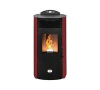 STUFE A PELLET ITALIA Siberia Aria New 18 KW Doppia Canalizzazione WiFi - Stufa ad Aria Ventilata Efficienza 91% Scalda 180m² Autonomia 30H Programmabile 5 Velocità e Potenze Garanzia 24 Mesi Rosso