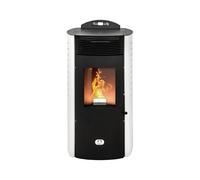 STUFE A PELLET ITALIA Siberia Aria New 18 KW WiFi - Stufa ad Aria Ventilata Efficienza 91% Scalda 180m² Autonomia 30H Programmabile 5 Velocità e Potenze Garanzia 24 Mesi Bianco