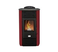 STUFE A PELLET ITALIA Siberia Idro 15 KW - Stufa a Pellet Idro Calore per Ambienti e Acqua Calda Efficienza 90% Scalda 90m² Autonomia 20H Programmabile 5 Velocità e Potenze Garanzia 24 Mesi Rosso