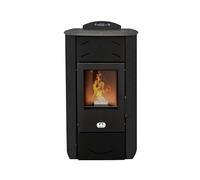 STUFE A PELLET ITALIA Siberia Idro 15 KW - Stufa a Pellet Idro Calore per Ambienti e Acqua Calda Efficienza 90% Scalda 90m² Autonomia 20H Programmabile 5 Velocità e Potenze Garanzia 24 Mesi Nero