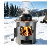 Stufe Da Campeggio a Legna, Include un barbecue | Cucina esterna portatile per Escursionismo Giardino Picnic Inverno Esterno(Small)