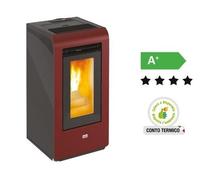 STUFE STUFA A PELLET QUEEN PLUS HE 10 BORDEAUX DA 8,7 Kw/h - CM. 44x45xH96