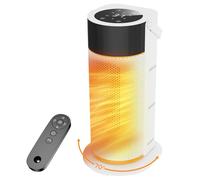 Stufetta Basso Consumo Bianco - 2000W Ceramica PTC Silenziosa, 4 Livelli di Potenza, Oscillazione a 70° e Timer, Telecomando, Protezione da Surriscaldamento e Ribaltamento, per Camera da Letto/Ufficio