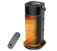 Stufetta Basso Consumo Nero - 2000W Ceramica PTC Silenziosa, 4 Livelli di Potenza, Oscillazione a 70° e Timer, Telecomando, Protezione da Surriscaldamento e Ribaltamento, per Camera da Letto/Ufficio