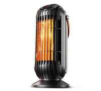 Stufetta Elettrica Basso Consumo, Stufa Bagno, Mini Termoventilatore Ceramico da 1500W, Protenzione Anti-surriscaldamento e Ribaltamento, 3 Impostazioni di Calore per Soggiorno, Stanze (Nero.)