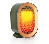 Stufetta Elettrica Basso Consumo, Termoventilatore in ceramica PTC da 1200W, 2 Livelli di Potenza, Protezione da Surriscaldamento e Ribaltamento, Portatile e Silenzioso, Adatto Casa e Ufficio Verde