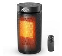 Stufetta Elettrica Basso Consumo, Termoventilatore Silenzioso con 2 livelli di potenza,Modalità ECO,Timer 12H,Termostato, Termoventilatore da Bagno Protezione da Ribaltamento & Surriscaldamento,Nero