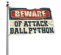 Stuff For Boys Room Beware Of Attack Ball Python Flag Deck Decoration Outdoor Bedroom Decorations (60 x 90 cm)