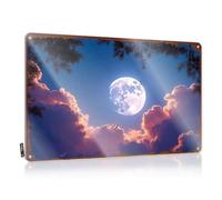 Stuff For Boys Room Full Moon Rising: A Serene Night Sky With Clouds and Pine Branche, targa in latta per garage, camera da letto, porta decorativa (20 x 30 cm)
