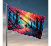 Stuff For Boys Room Path to Love In The Enchanted Forest Bandiera Bandiere decorative per la casa sul lago Decorazione per la casa (30 x 45 cm)