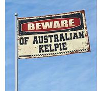 Stuff For Your Room Beware Of Australian Kelpie Flag Bedroom Flags Portico Sign (120 x 180 cm)