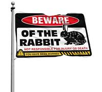 Stuff For Your Room Beware Of Conigli Bandiera Bandiere per Camera Ragazzi Dormitorio Divertente (152 x 244 cm)