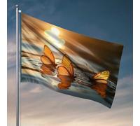 Stuff For Your Room Farfalle dorate al tramonto Riflessi Bandiera Decorazione per la stanza da uomo Deck Decor (60 x 90 cm)
