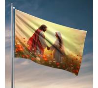 Stuff For Your Room Gesù e Maria nel campo dei fiori Bandiera Decorazione per la stanza da uomo Deck Decor (120 x 180 cm)