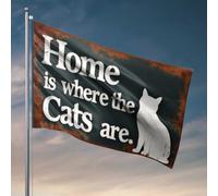 Stuff For Your Room Home Sweet Home With Cats Flag Decorazione per la stanza da uomo Deck Decor (60 x 90 cm)