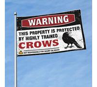 Stuff For Your Room Warning This Property Is Protected By A Highly Trained Crows Bandiera Camera da Letto Bandiere Portico (60 x 90 cm)