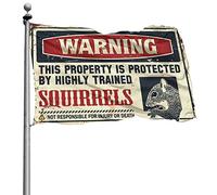 Stuff For Your Room Warning This Property Is Protected By A Highly Trained Squirrel Flag Funny Husband Gifts Funny Wall Flag (120 x 180 cm)