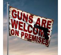 Stuff For Your Room Welcome Guns On Premises Flag Room Decor for Men Deck Decor (152 x 244 cm)