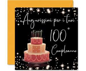 Stuff4 100° Biglietto Auguri Compleanno per Donne - Elegante e Alla Moda - Cartoline di Buon Compleanno per 100 Anni Donna Mamma Bisnonna Nonna, 145mm Cento Compleanno