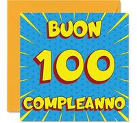 Stuff4 100° Biglietto Auguri Compleanno per Uomo - Fumetti - Cartoline di Buon Compleanno per 100 Anni Uomo Papà Bisnonno Nonno, 145mm Cento Compleanno