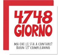 Stuff4 13° Biglietto Auguri Compleanno Ragazzi Ragazze - 4748 Giorno - Cartoline di Buon Compleanno 13 Anni Ragazza Nipote Nipotina Figlio Figlia 145mm Tredici Tredicesimo Compleanno