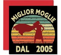 Stuff4 20° Simpatico Biglietto di Anniversario il Moglie - Miglior Moglie dal 2005 - Sincero Biglietto di Anniversario Matrimonio Uomini Lei 145mm