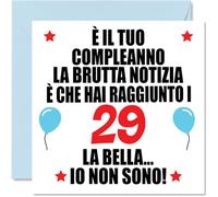 Stuff4 29° Biglietto Auguri Compleanno per Uomo Donne - Brutta Notizie - Cartoline di Buon Compleanno per 29 Anni Fratello Sorella Figlio Figlia, 145mm Ventinove Ventinovesimo Compleanno