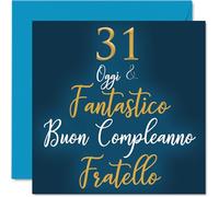 Stuff4 31° Biglietto Auguri Compleanno per Fratello - Fantastici - Cartoline di Buon Compleanno per 31 Anni Uomo Fratello Uomini, 145mm Trentuno Trentunesima Compleanno