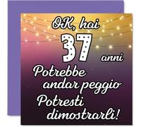 Stuff4 37° Biglietto Auguri Compleanno Uomo Donne, Potrebbe Andar Peggio