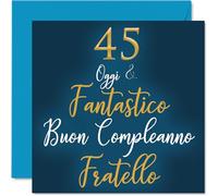 Stuff4 45° Biglietto Auguri Compleanno per Fratello - Fantastici - Cartoline di Buon Compleanno per 45 Anni Uomo Fratello Uomini, 145mm Quarantacinque Quarantacinquesimo Compleanno