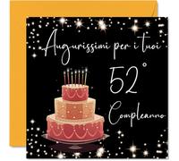 Stuff4 52° Biglietto Auguri Compleanno per Donne - Elegante e Alla Moda - Cartoline di Buon Compleanno per 52 Anni Donna Mamma Nonna Zia, 145mm Cinquantadue Cinquantaduesimo Compleanno