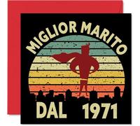 Stuff4 54° Simpatico Biglietto di Anniversario il Marito - Miglior Marito dal 1971 - Sincero Biglietto di Anniversario Matrimonio Uomini Lui 145mm