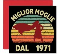 Stuff4 54° Simpatico Biglietto di Anniversario il Moglie - Miglior Moglie dal 1971 - Sincero Biglietto di Anniversario Matrimonio Uomini Lei 145mm