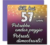 Stuff4 57° Biglietto Auguri Compleanno Uomo Donne, Potrebbe Andar Peggio