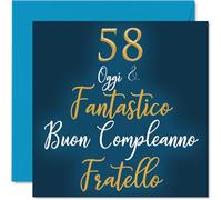 Stuff4 58° Biglietto Auguri Compleanno per Fratello - Fantastici - Cartoline di Buon Compleanno per 58 Anni Uomo Fratello Uomini, 145mm Cinquantotto Cinquantottesimo Compleanno