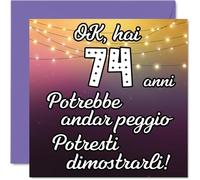Stuff4 74° Biglietto Auguri Compleanno Uomo Donne, Potrebbe Andar Peggio