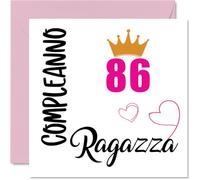 Stuff4 86° Biglietto Auguri Compleanno per Donne - Ragazza del Compleanno - Cartoline di Buon Compleanno per 86 Anni Donna Mamma Bisnonna Nonna, 145mm Ottantasei Ottantaseiesimo Compleanno