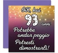 Stuff4 93° Biglietto Auguri Compleanno per Uomo Donne - Potrebbe Andar Peggio - Cartoline di Buon Compleanno per 93 Anni Bisnonna Bisnonno Nonna Nonno, 145mm Novanta Tre Compleanno