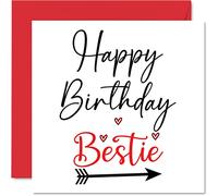 Stuff4 Bestie - Biglietto di auguri di compleanno per amici di Bestie, regalo di compleanno speciale per amici, 145 mm x 145 mm, regalo di auguri dell'amicizia per migliore amico