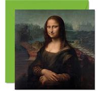Stuff4 Biglietti di auguri classici di Leonardo da Vinci donne e uomini - Mona Lisa famoso biglietto di auguri astratto papà mamma zio nonno nonno 145mm opera d'arte classica