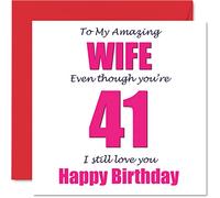Biglietti di auguri divertenti il 41° compleanno la moglie - 41 I Still Love You - Biglietto di auguri la moglie del marito quarantuno quarantunesimo mogliettina 145mm