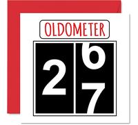 Stuff4 Biglietti di auguri divertenti per il 27° compleanno per uomini e donne - Oldometer - Biglietto di auguri per figlio figlia fratello sorella zio zia nipote cugino 145mm