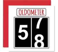 Biglietti di auguri divertenti per il 58° compleanno per uomini e donne - Oldometer - Biglietto di auguri per papà mamma nonna zio zia cugino amica 145mm biglietto di auguri per 58° compleanno
