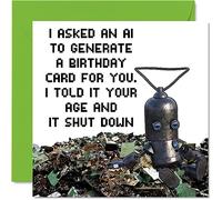 Stuff4 Biglietti di auguri divertenti per uomini e donne, intelligenza artificiale AI, biglietto di auguri per mamma, papà, fratello, sorella, figlio, figlia, nonno, 145 mm x 145 mm