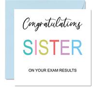 Stuff4 Biglietti di auguri sorelle con scritta in lingua inglese On Your Exams con scritta Proud of You (lingua italiana non garantita) congratulazioni laurea esami scuola università