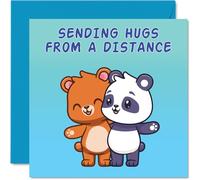 Stuff4 Biglietti di compleanno a lunga distanza uomini e donne con orso panda e abbracci biglietto di auguri mamma papà fratello sorella zia zio amico 145mm biglietti di auguri