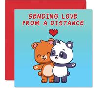Stuff4 Biglietti di compleanno a lunga distanza uomini e donne con orso panda e amore biglietto di auguri mamma papà fratello sorella zia zio amico 145mm biglietti di auguri