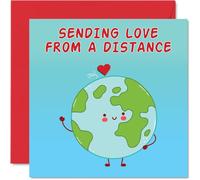 Stuff4 Biglietti di compleanno a lunga distanza uomini e donne con scritta in lingua inglese Around the World Love biglietto di auguri di compleanno mamma papà fratello sorella zia zio